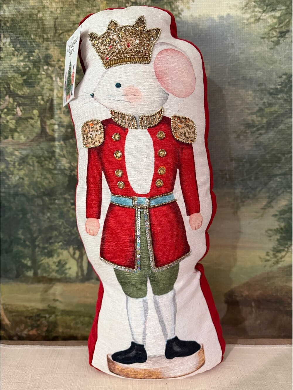 Christmas Spirit Beaded Nutcracker Mouse Plush Decoration